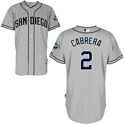 Everth Cabrera #2 MLB Jersey-San Diego Padres Men's Authentic Road Gray Cool Base Baseball Jersey